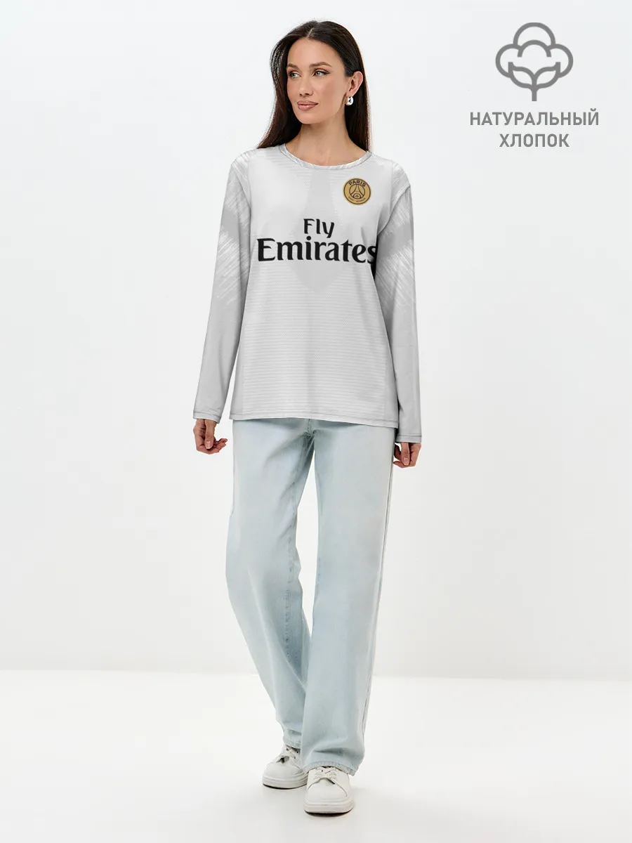 Лонгслив женский. Хлопок / Mbappe away 18-19