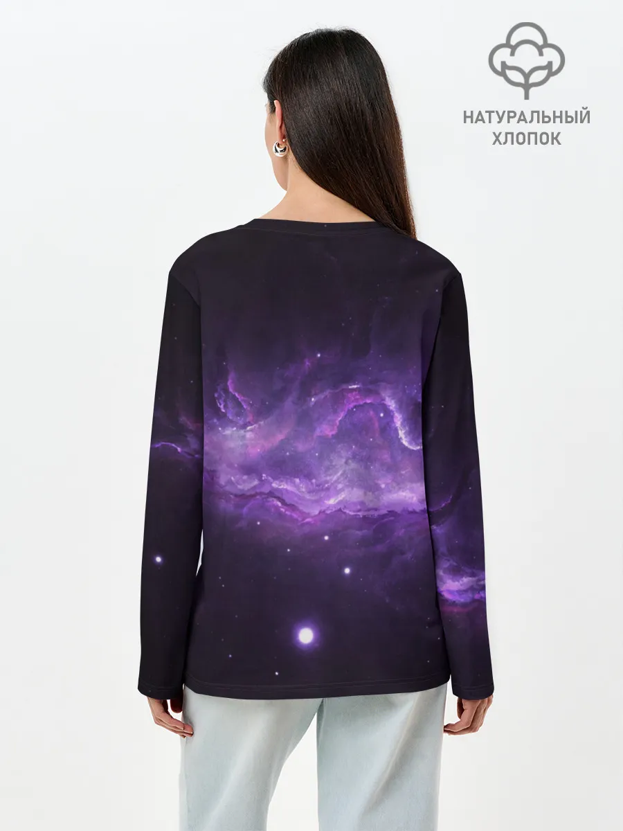 Лонгслив женский. Хлопок / BTS SPACЕ 3D / БТС КОСМОС