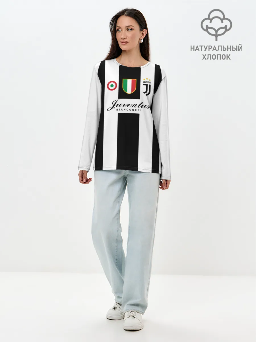 Лонгслив женский. Хлопок / JUVENTUS BIANCONERI