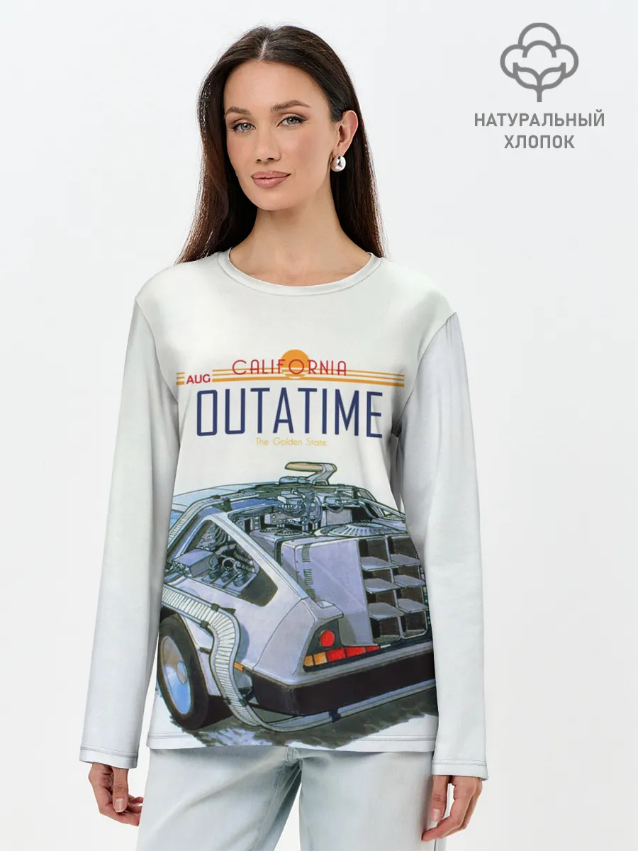 Лонгслив женский. Хлопок / De Lorean Outatime