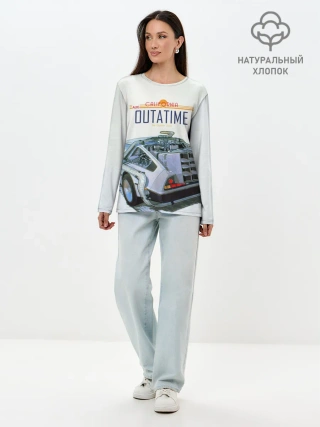 Лонгслив женский. Хлопок / De Lorean Outatime