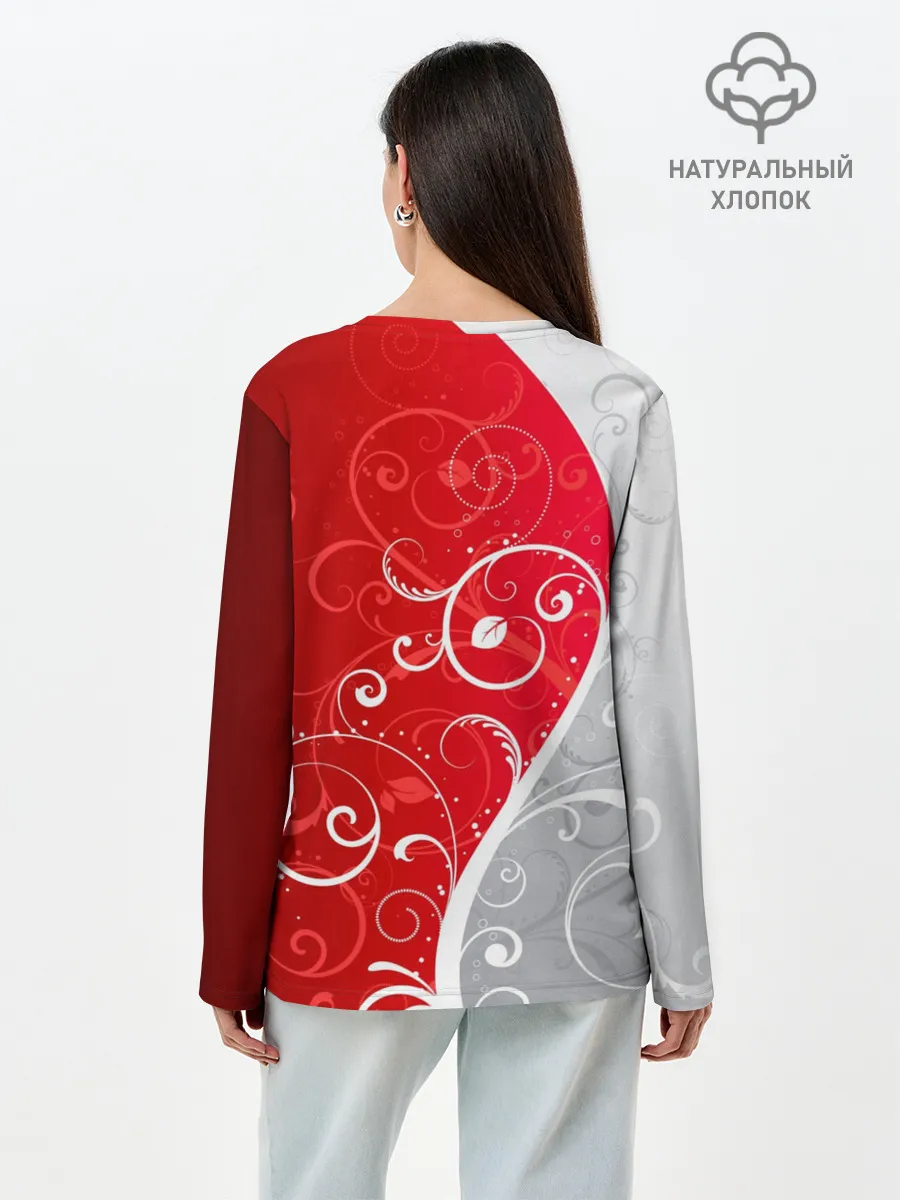 Лонгслив женский. Хлопок / КРУЖЕВО