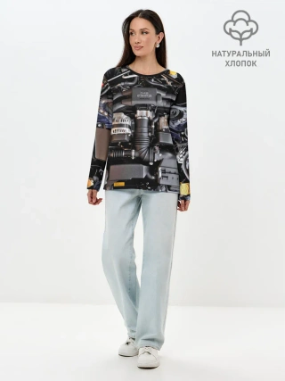 Лонгслив женский. Хлопок / Engine