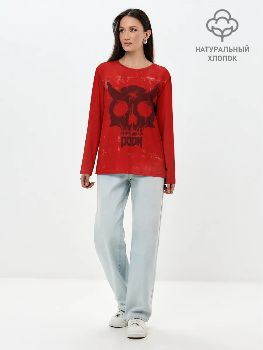 Лонгслив женский. Хлопок / Doom