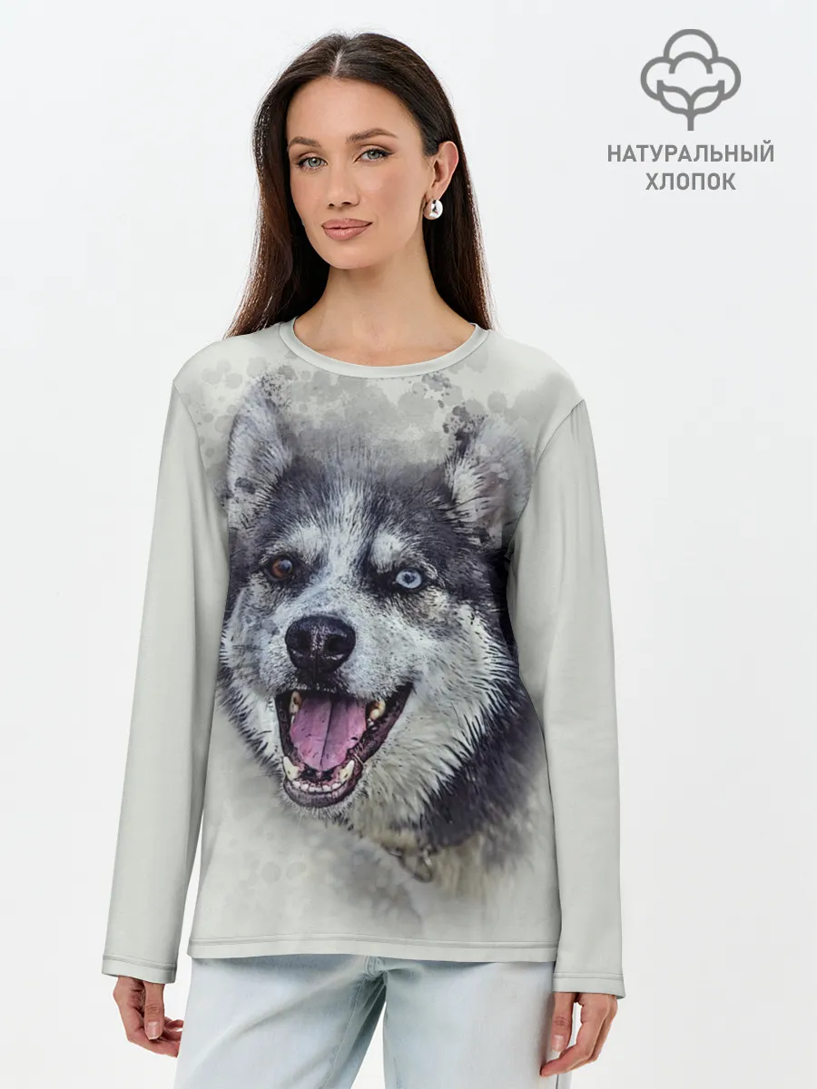 Лонгслив женский. Хлопок / Хаска