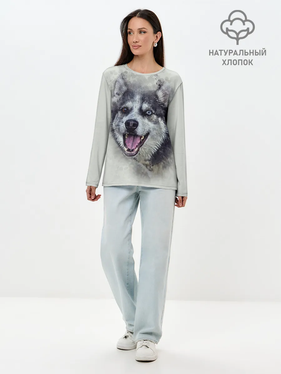 Лонгслив женский. Хлопок / Хаска