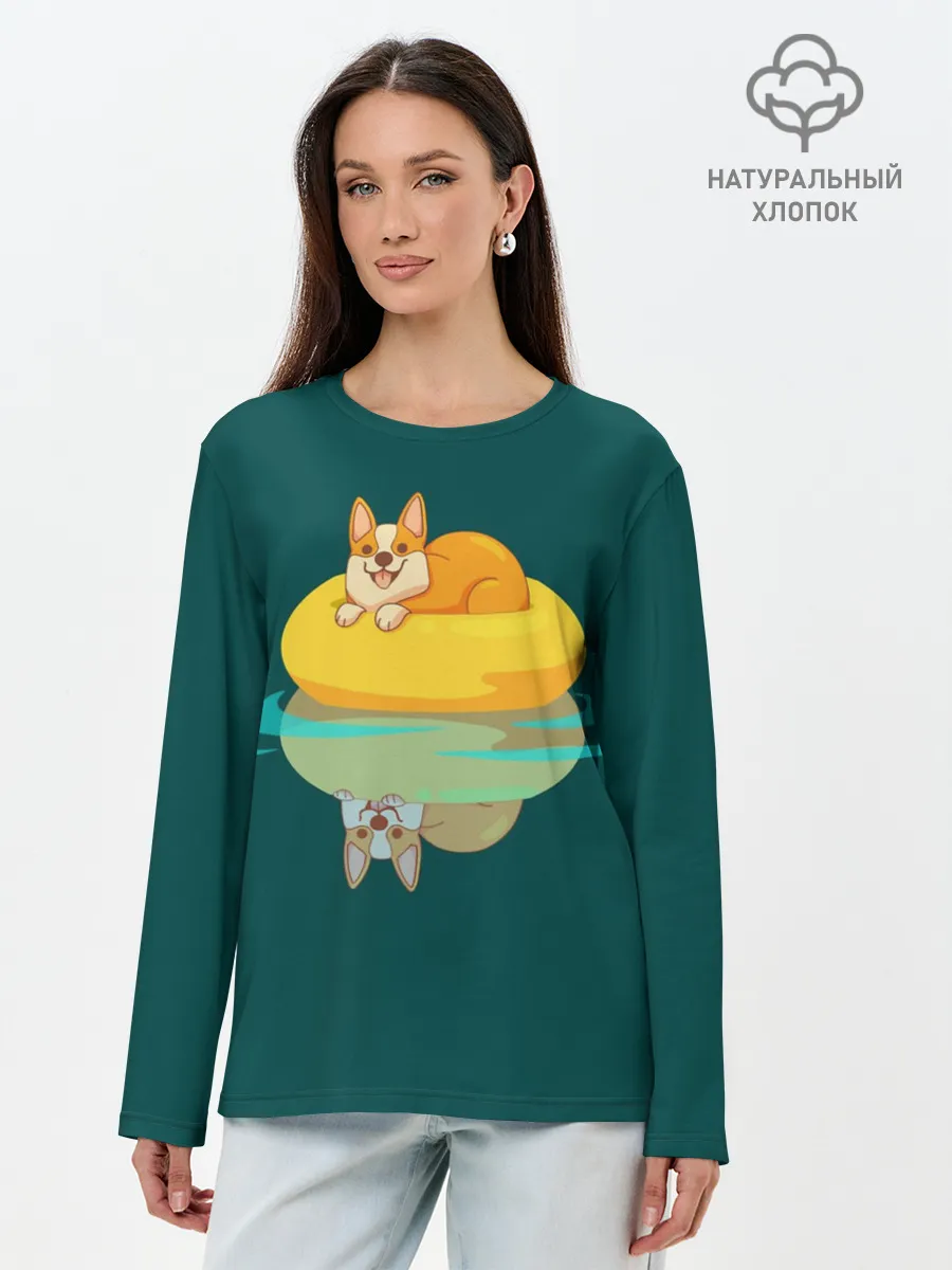 Лонгслив женский. Хлопок / Корги