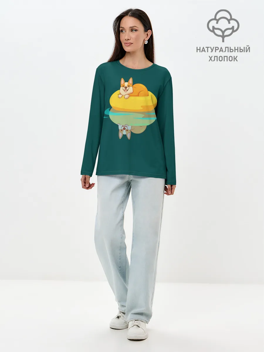 Лонгслив женский. Хлопок / Корги