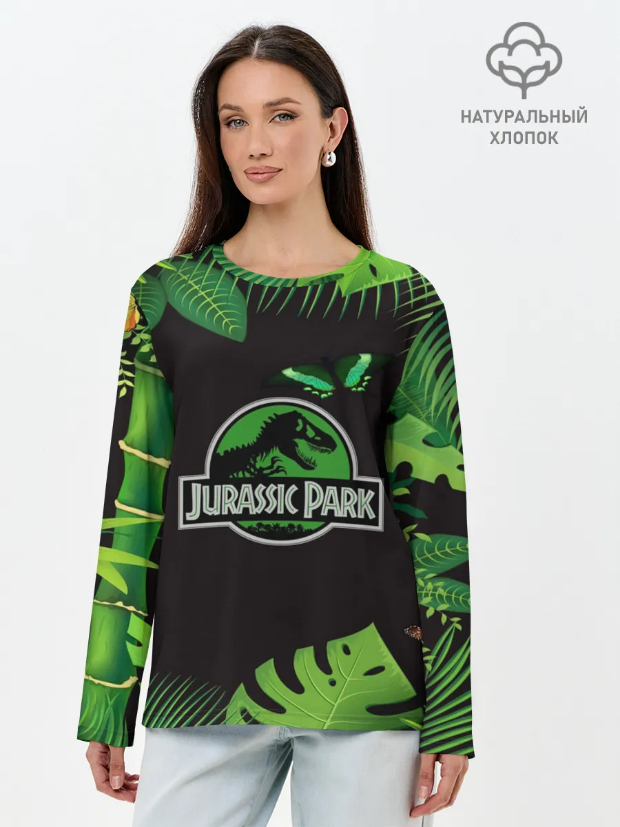 Лонгслив женский. Хлопок / Мир юрского периода