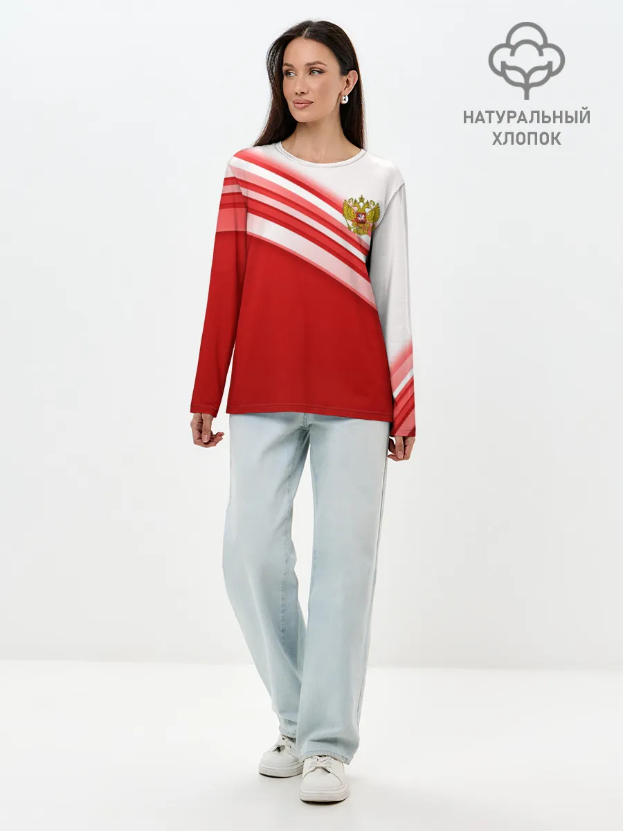 Лонгслив женский. Хлопок / RUSSIA SPORT