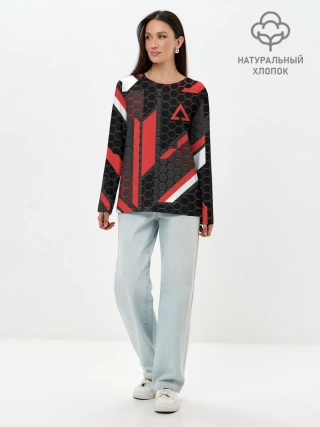 Лонгслив женский. Хлопок / CS GO CYREX 3D | КС ГО САЙРЕКС