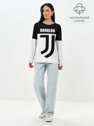 Лонгслив женский. Хлопок / Ronaldo Juventus