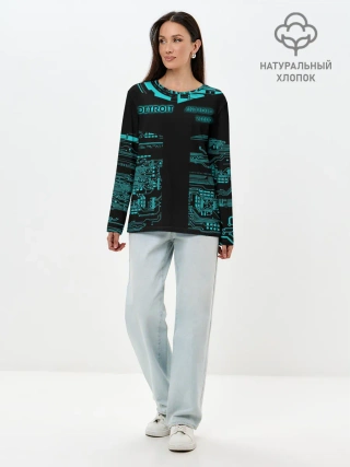 Лонгслив женский. Хлопок / Detroit become human