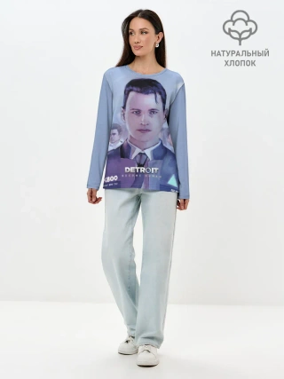 Лонгслив женский. Хлопок / Detroit become human