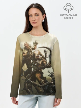 Лонгслив женский. Хлопок / Хищник