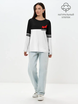 Лонгслив женский. Хлопок / MONOKUMA SCHOOL ФОРМА