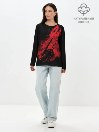 Лонгслив женский. Хлопок / BERSERK elements red