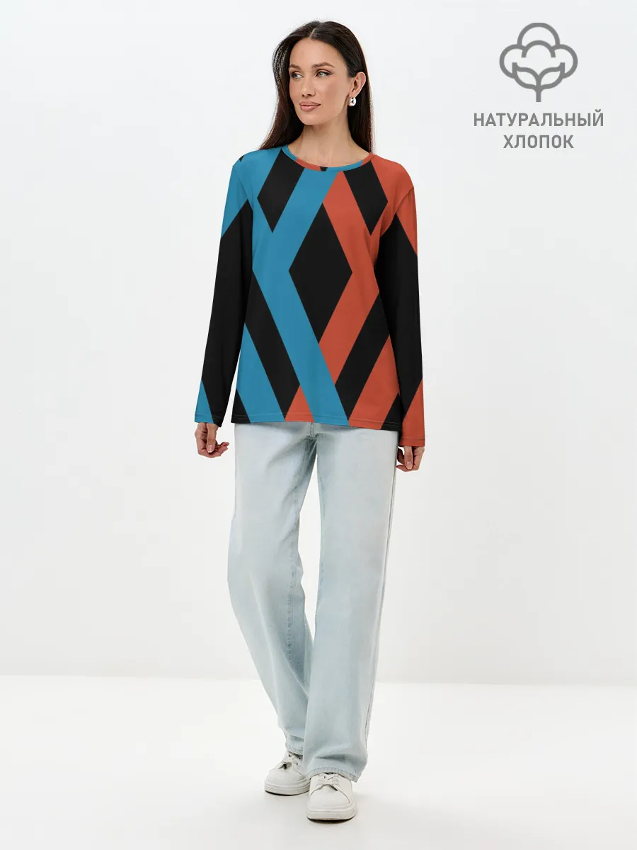 Лонгслив женский. Хлопок / two XX on black