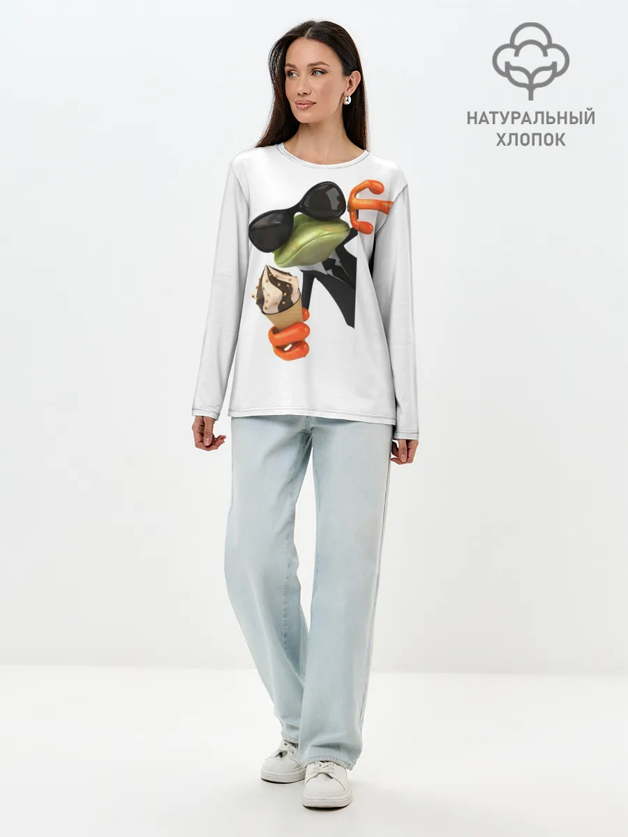 Лонгслив женский. Хлопок / АГЕНТ ЛЕГУШАЧ | AGENT FROG