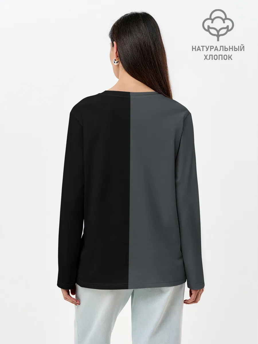 Лонгслив женский. Хлопок / KUROKUMA x MONOKUMA