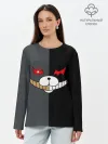 Лонгслив женский. Хлопок / KUROKUMA x MONOKUMA