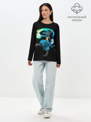 Лонгслив женский. Хлопок / Pokemon art