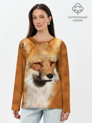 Лонгслив женский. Хлопок / Лисичка