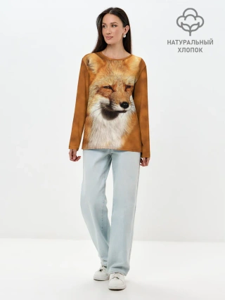 Лонгслив женский. Хлопок / Лисичка