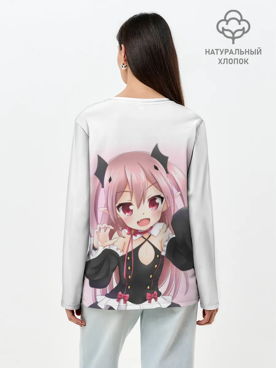 Лонгслив женский. Хлопок / Милый вампир