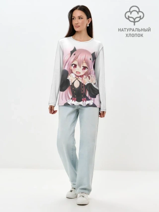 Лонгслив женский. Хлопок / Милый вампир