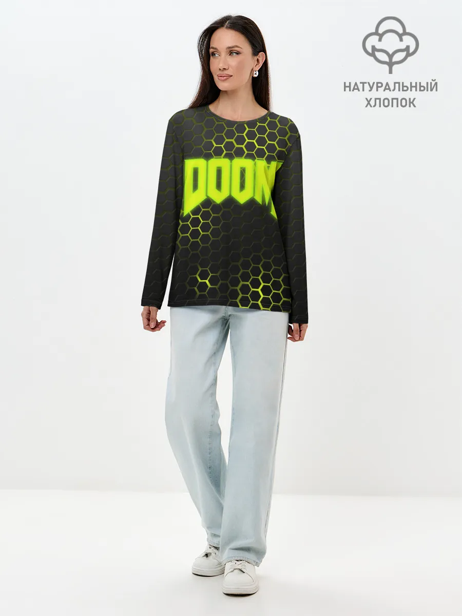 Лонгслив женский. Хлопок / DOOM