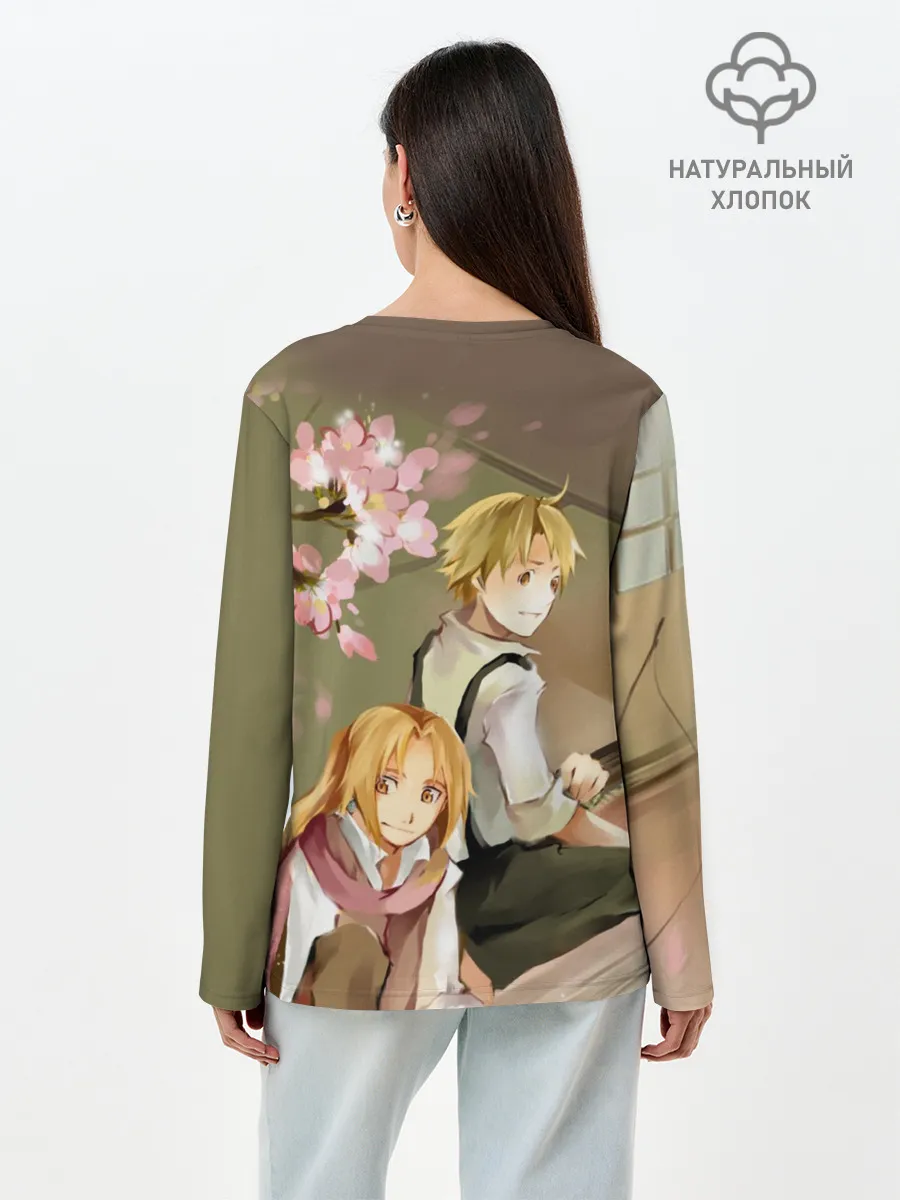 Лонгслив женский. Хлопок / Стальной алхимик