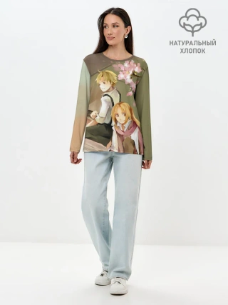 Лонгслив женский. Хлопок / Стальной алхимик