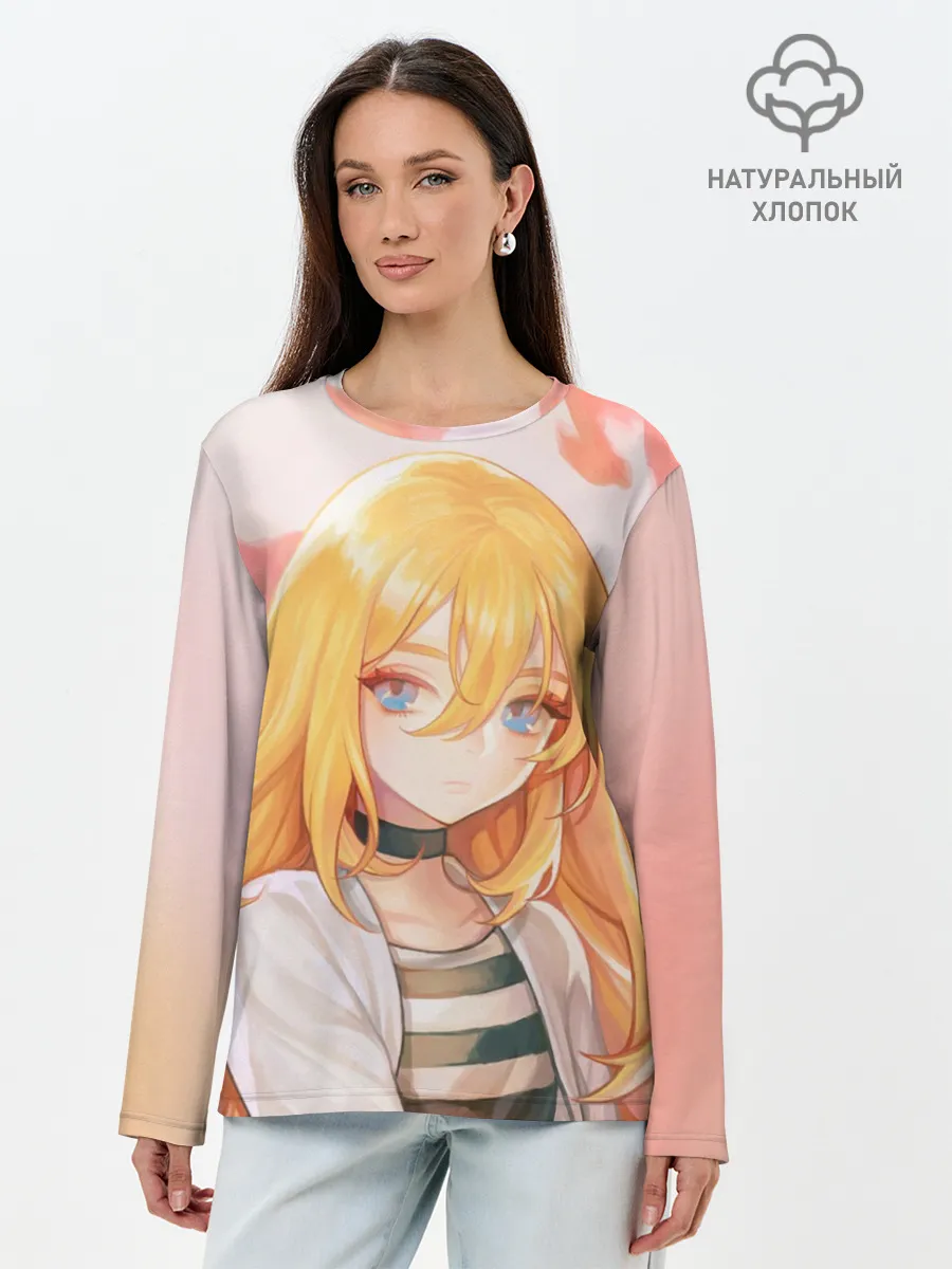 Лонгслив женский. Хлопок / Satsuriku no Tenshi