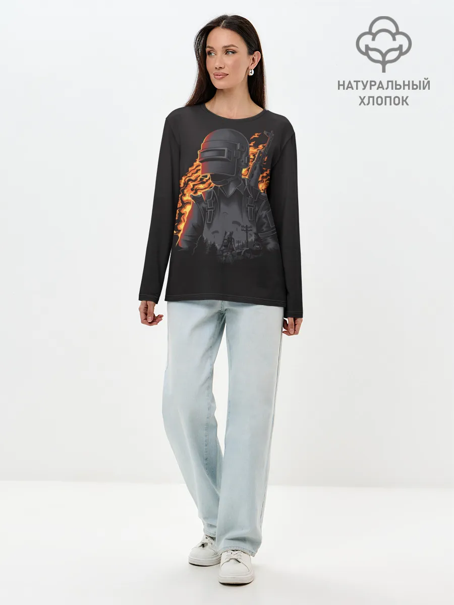 Лонгслив женский. Хлопок / PUBG