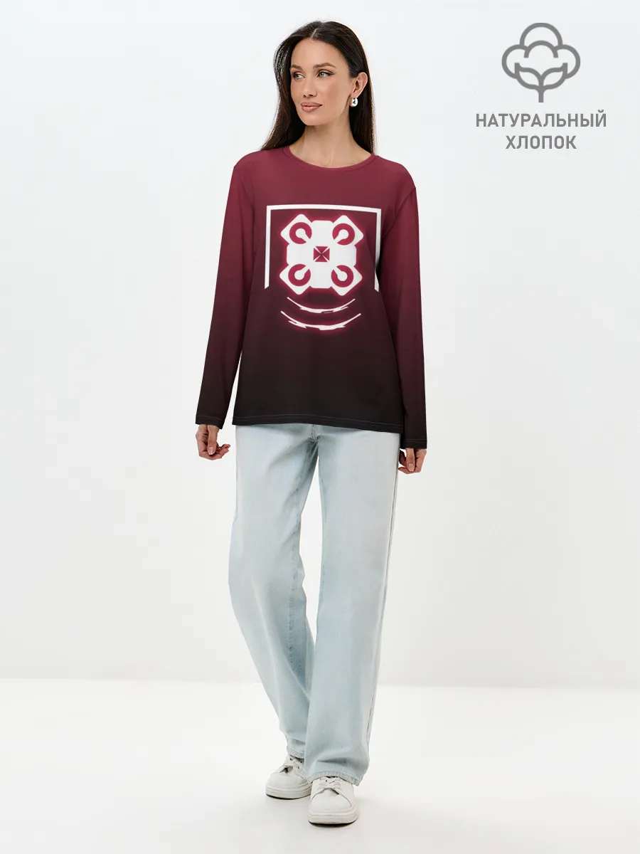 Лонгслив женский. Хлопок / R6S ECHO