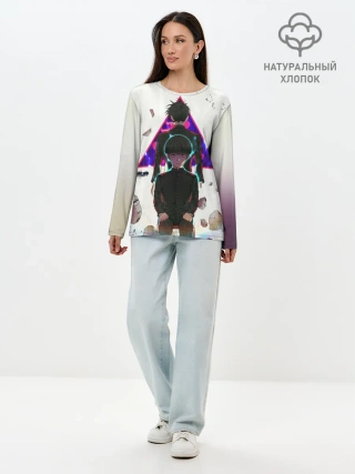 Лонгслив женский. Хлопок / Моб Психо 100