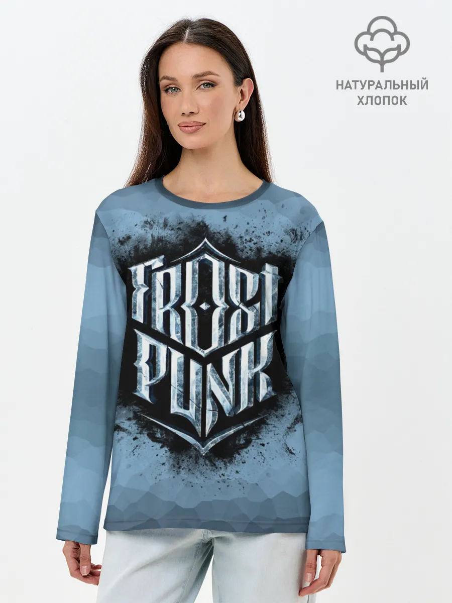 Лонгслив женский. Хлопок / Frostpunk Logo
