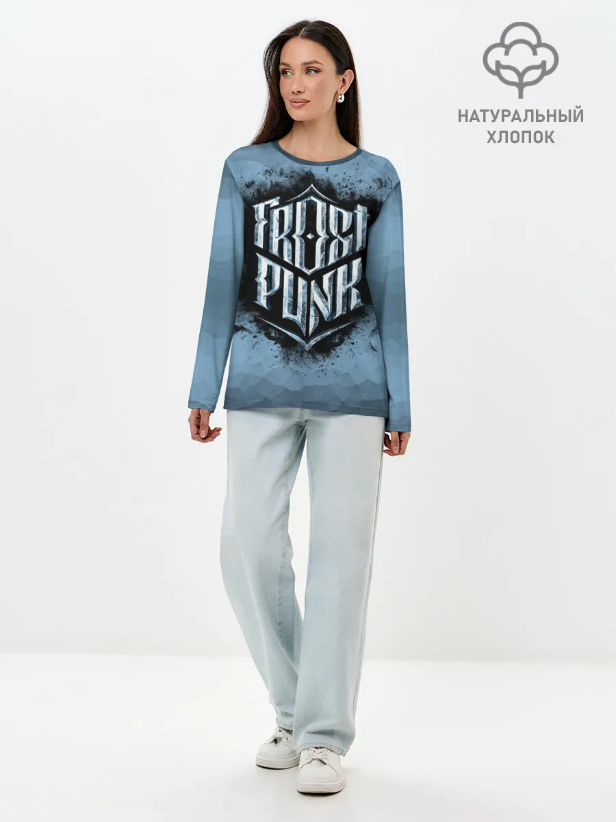 Лонгслив женский. Хлопок / Frostpunk Logo