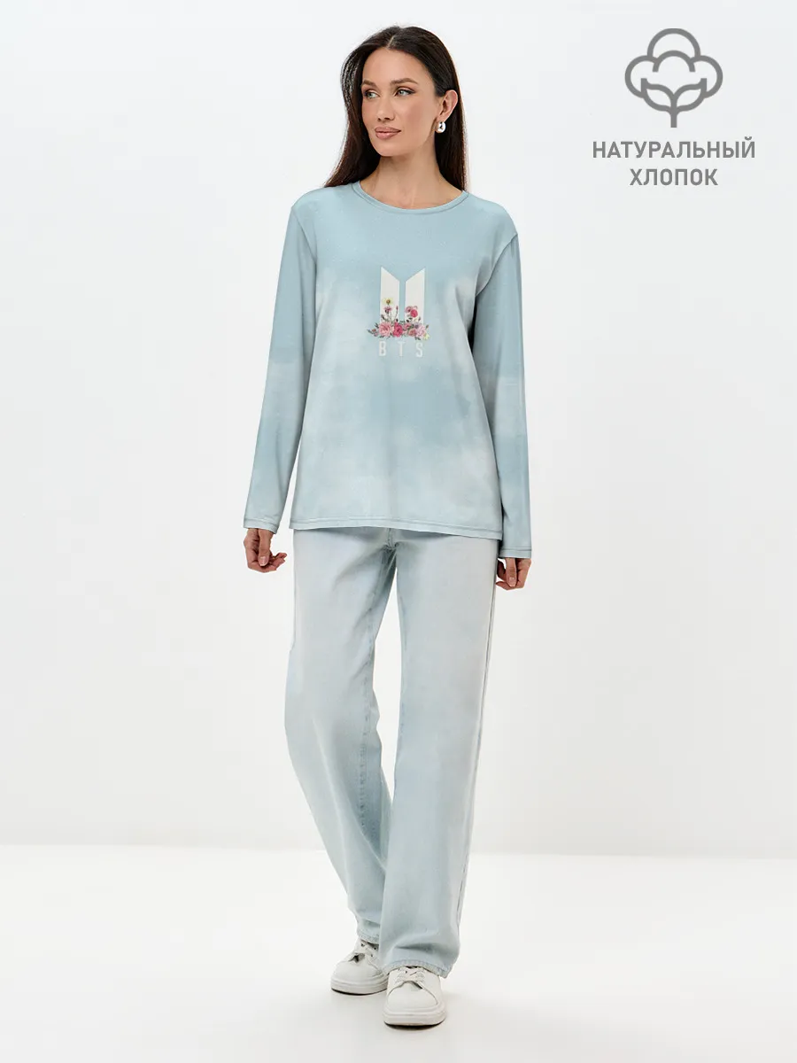 Лонгслив женский. Хлопок / BTS