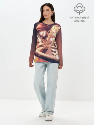 Лонгслив женский. Хлопок / Satsuriku no Tenshi