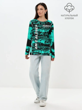 Лонгслив женский. Хлопок / Detroit: AM I ALIVE?