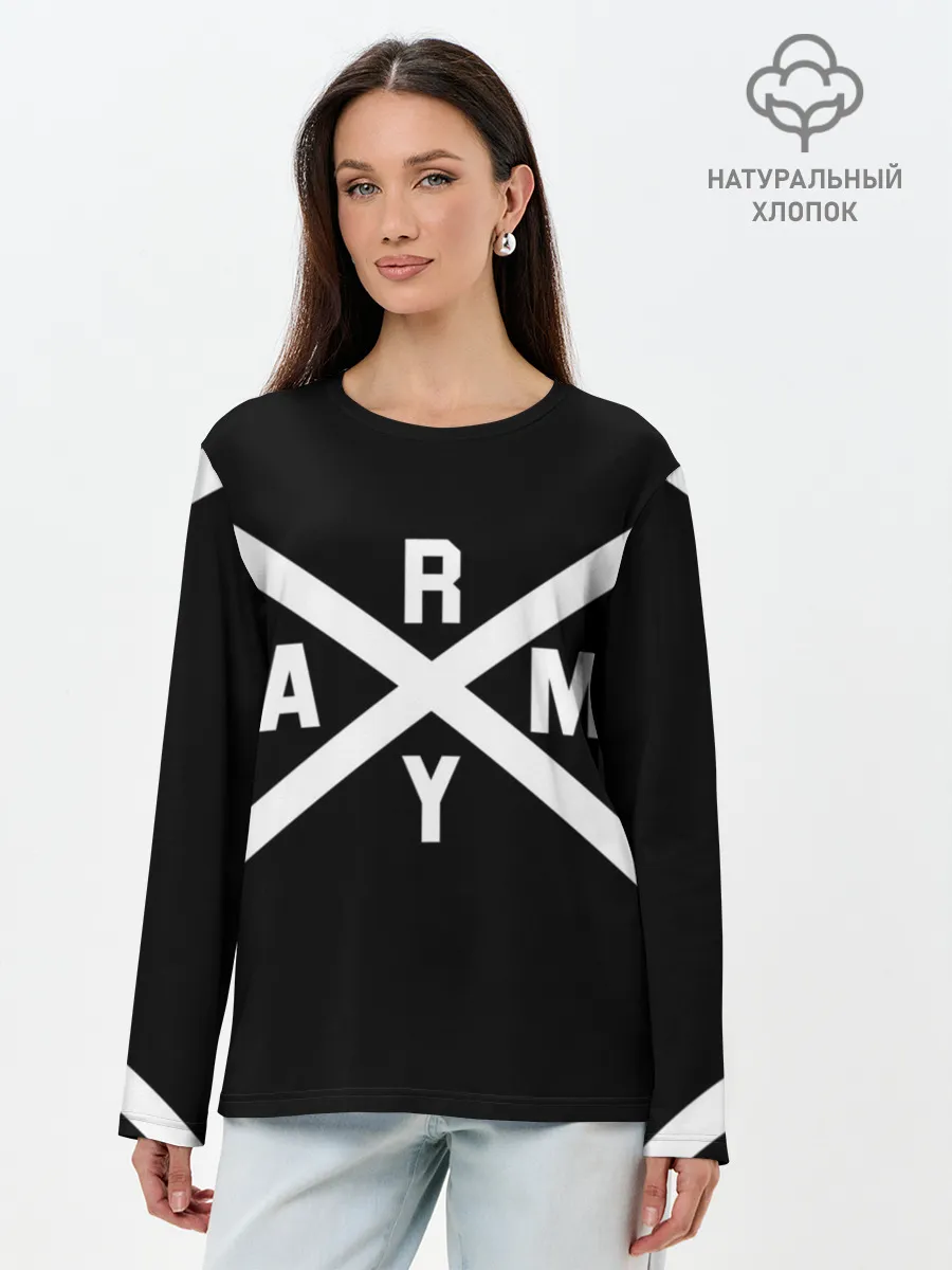 Лонгслив женский. Хлопок / BTS ARMY
