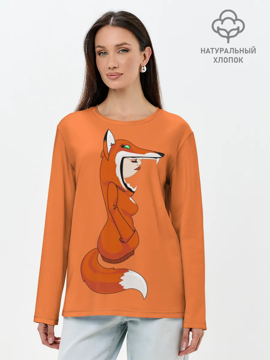 Лонгслив женский. Хлопок / Барышня Лиса