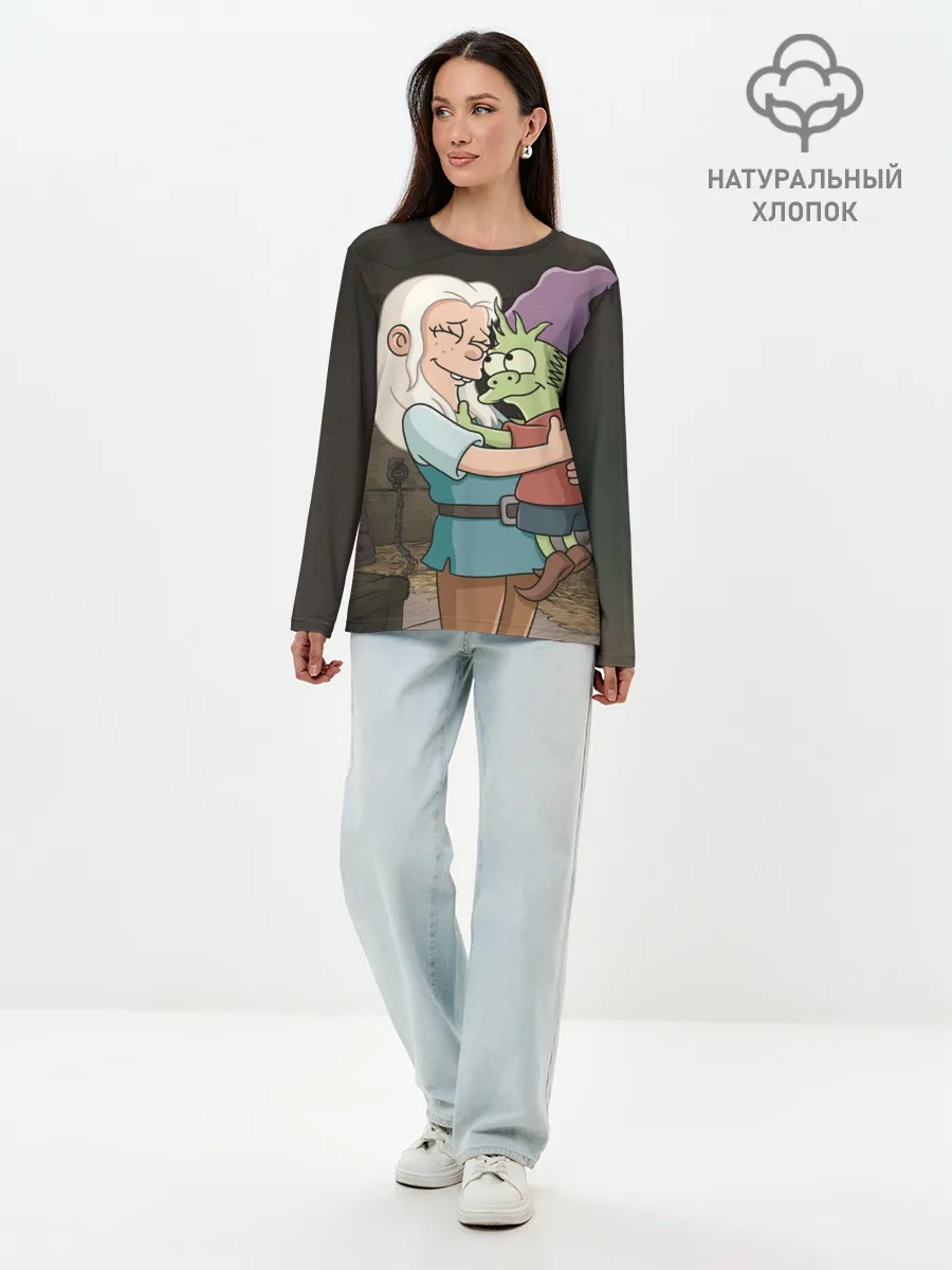 Лонгслив женский. Хлопок / Обнимашки