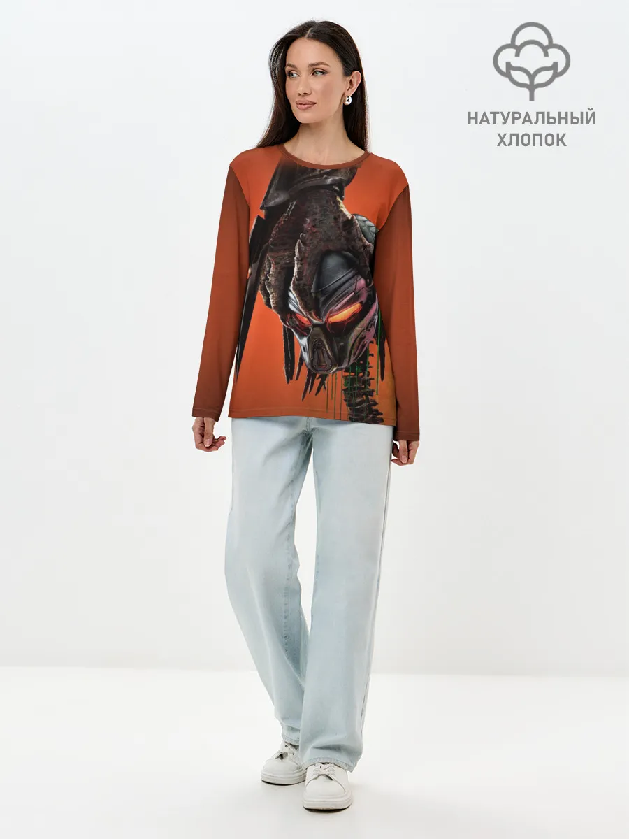 Лонгслив женский. Хлопок / Рука хищника