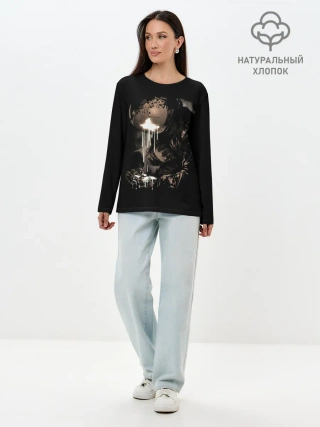 Лонгслив женский. Хлопок / Космонавт