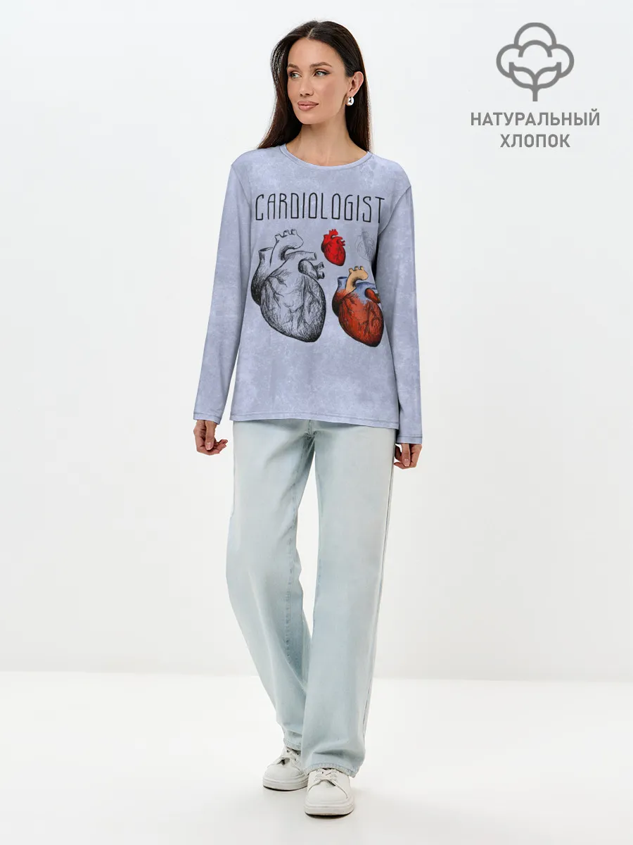 Лонгслив женский. Хлопок / кардиолог