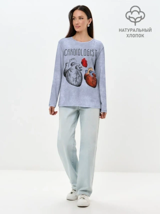 Лонгслив женский. Хлопок / кардиолог