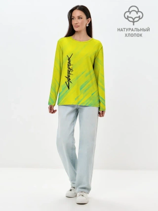 Лонгслив женский. Хлопок / CYBERPUNK 2077 | КИБЕРПАНК 2077